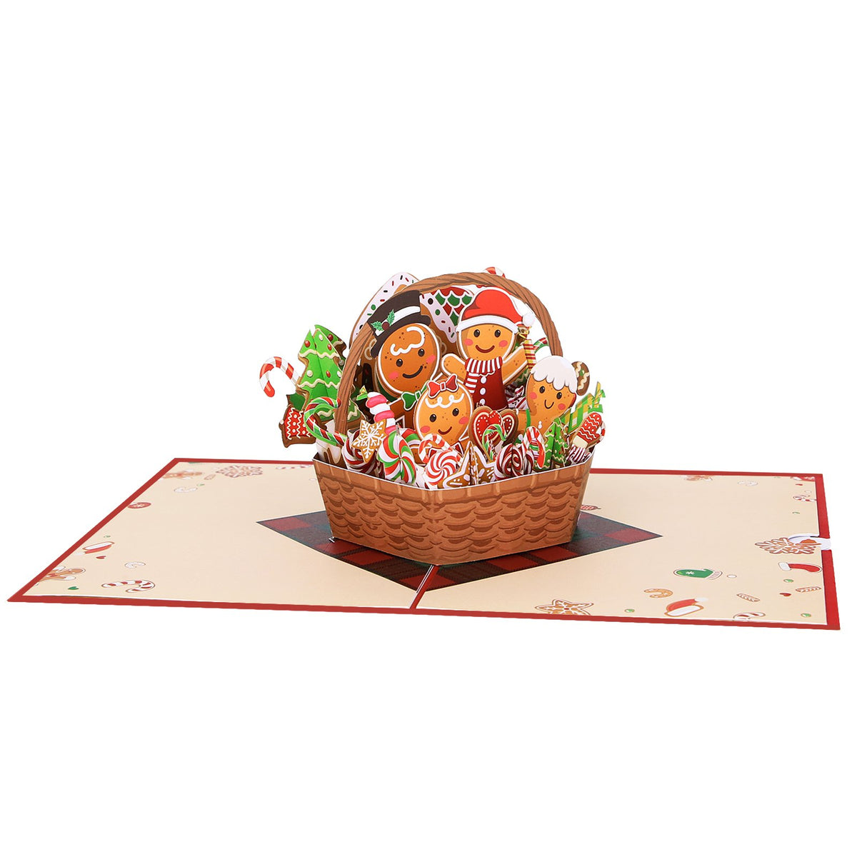 Gingerbread Man Basket 3D Pop Up Card