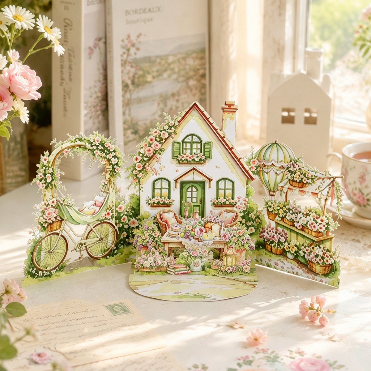 Fresh Flowers Double Door 3D Pop Up Card