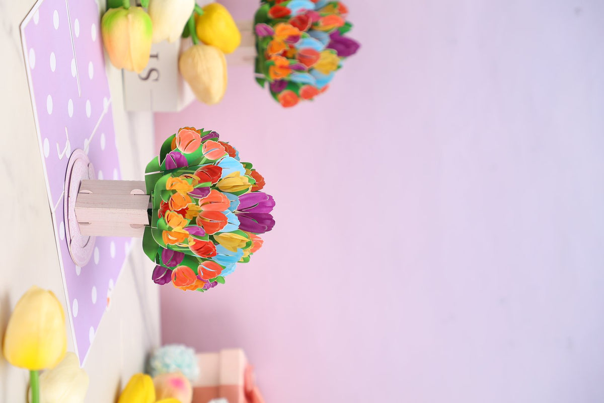 Berry Floral Branch Flip Pop Up Card