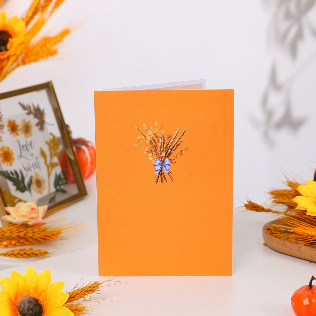 Wheat Floral Branch Greeting Card