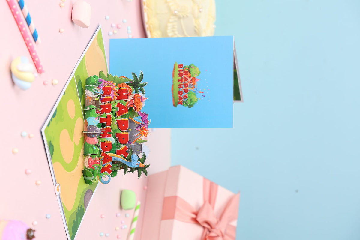 Blue Birthday Flip Pop Up Card