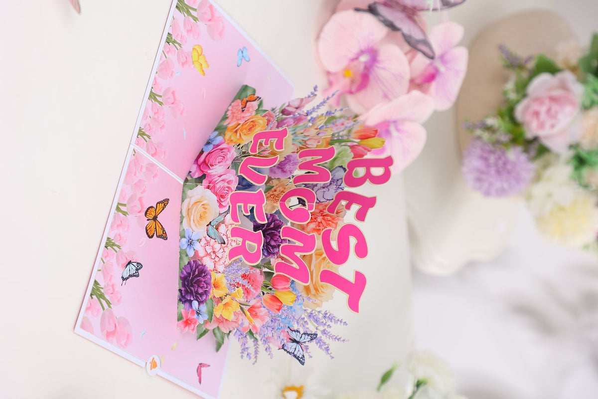 Best Mom Ever Floral 3D Pop Up Card