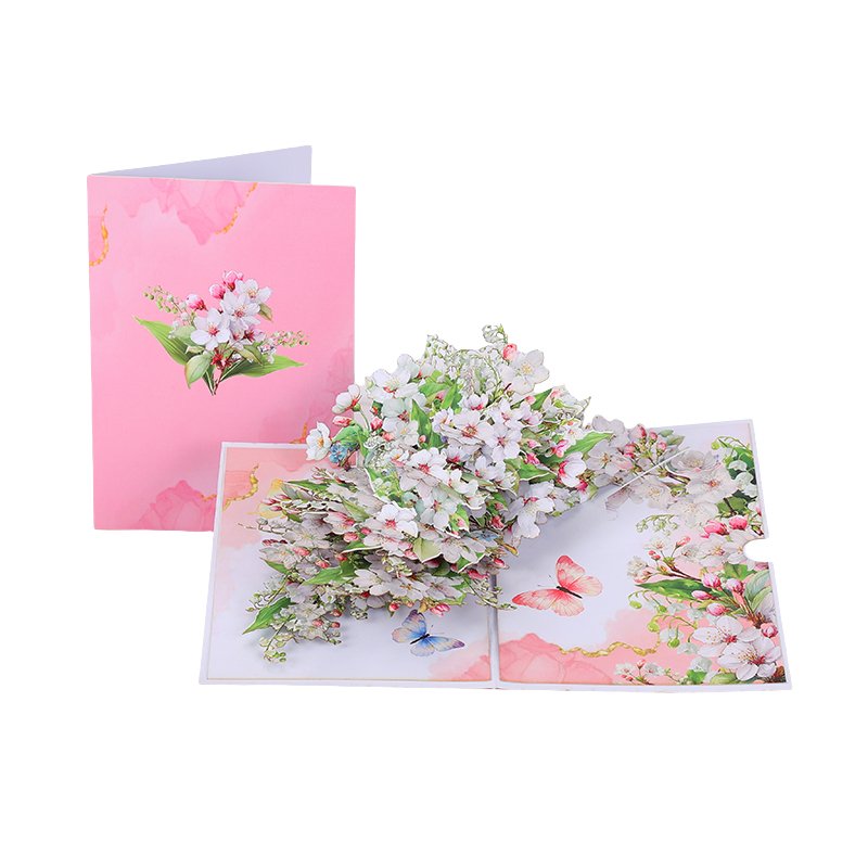 Lily Of The Valley & Mountain Flower Floral Branch Greeting Card