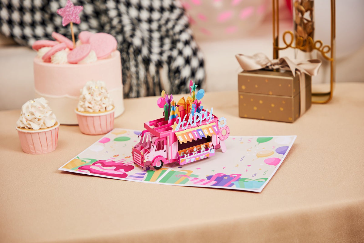 Birthday Ice Cream Food Truck 3D Pop Up Card For Her