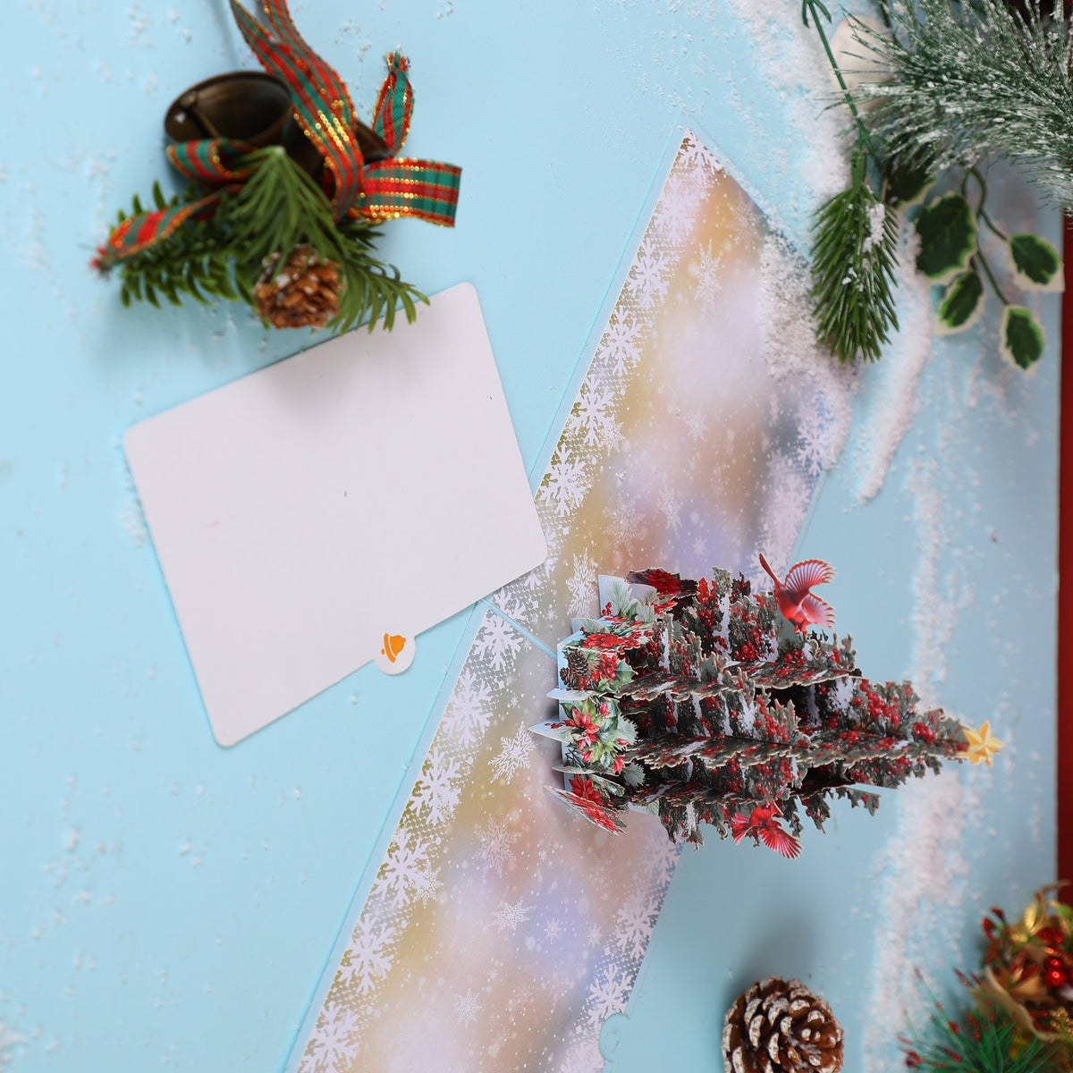 Blue Snowy Pine 3D Pop Up Card