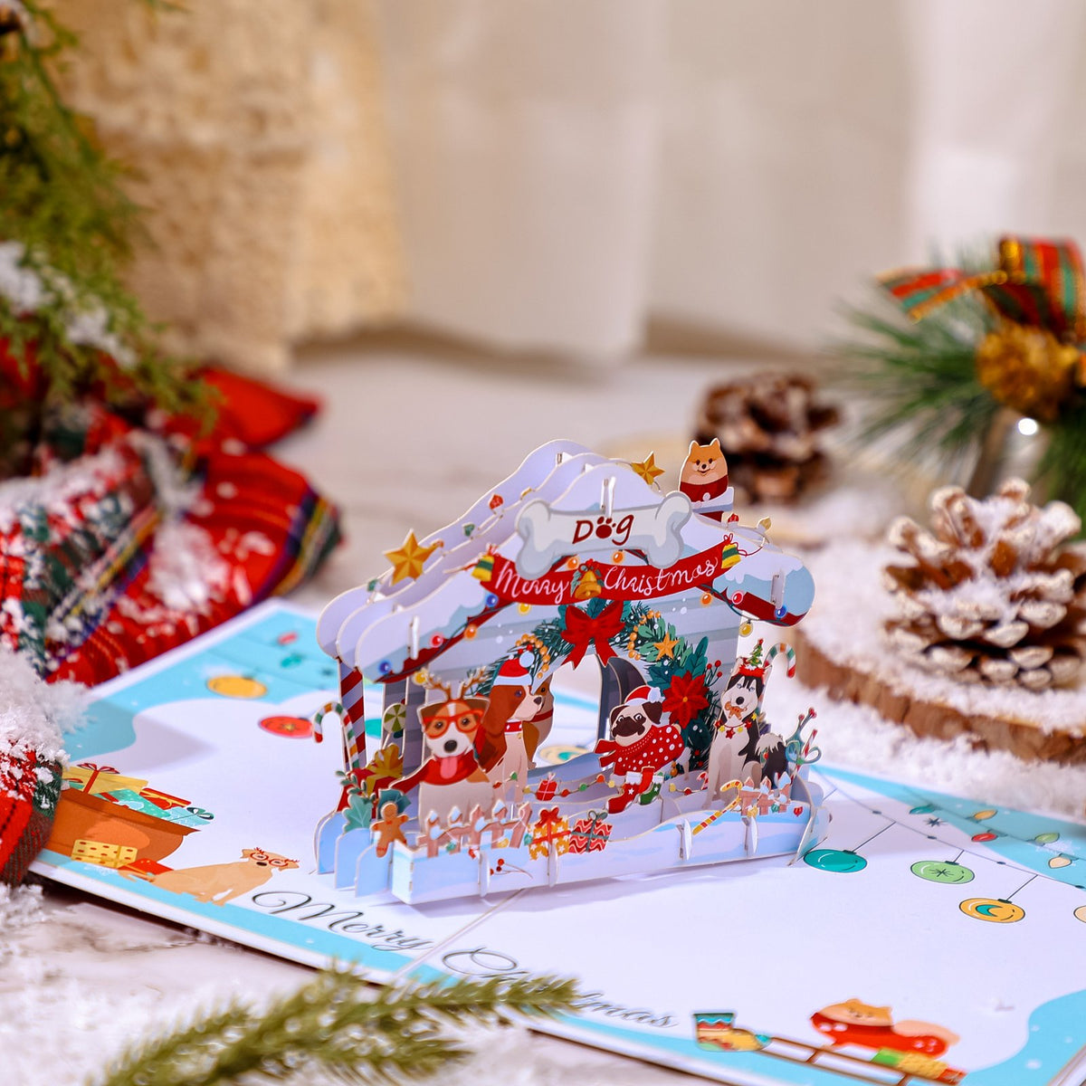 Christmas Dog 3D Pop Up Card