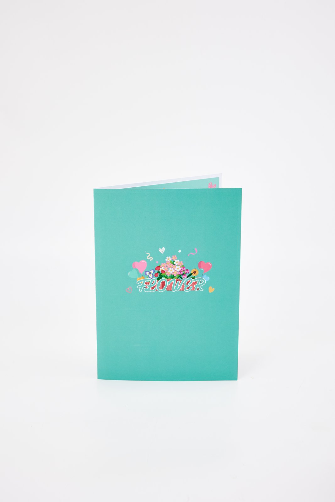 Premium Flower Cart 3D Pop Up Card Light Blue