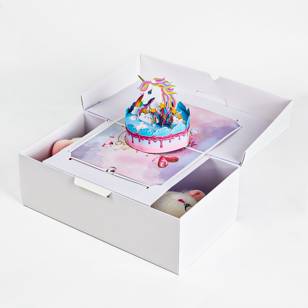 Unicorn Cake Greeting Card Plush Set