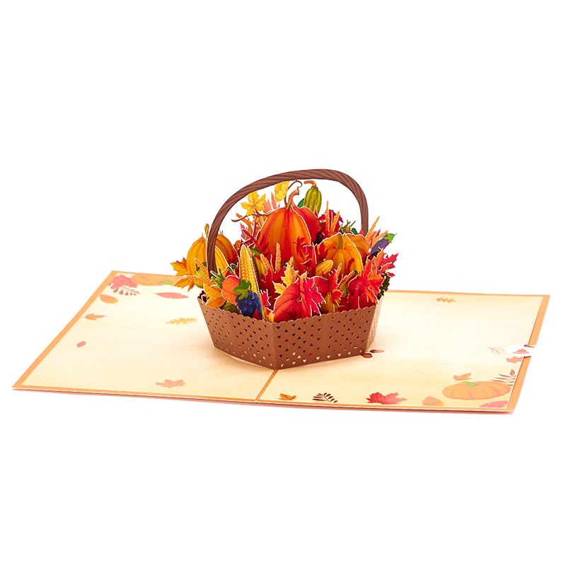 Pumpkin Floral Thanksgiving Flip Pop Up Card