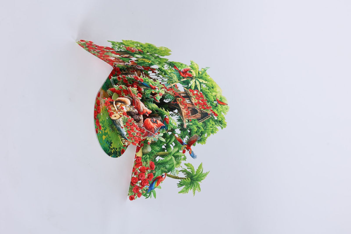 Forest Cardinal Double Door 3D Pop Up Card