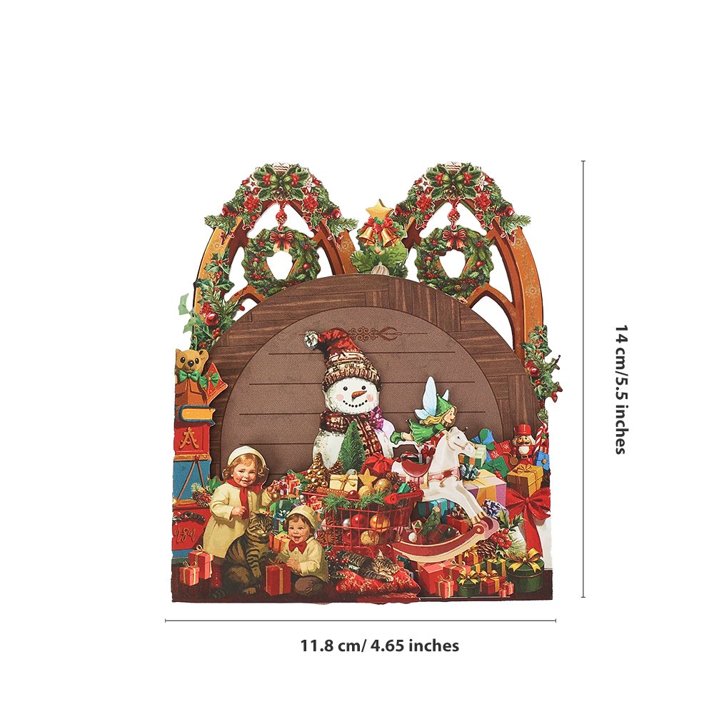 Vintage Christmas 3D Pop Up Card