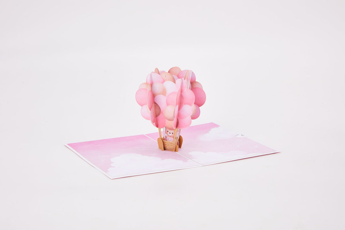 Hot Air Balloon Bear 3D Pop Up Card For Her