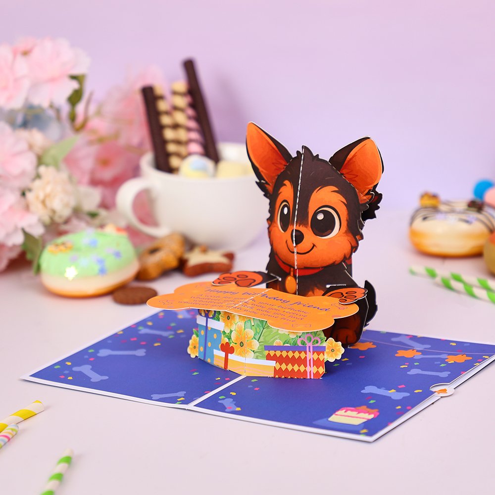 Cartoon Puppy Birthday 3D Pop Up Card