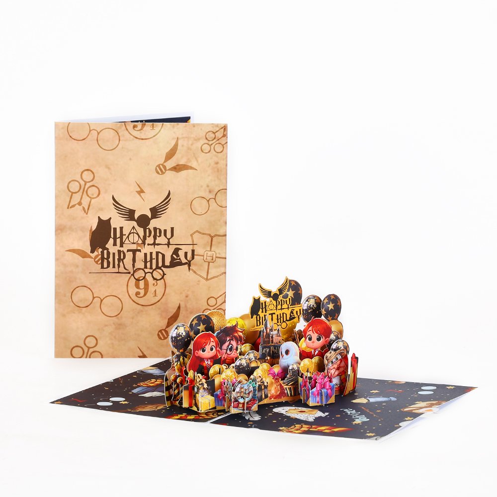 Vintage Magic Birthday Flip Pop Up Card