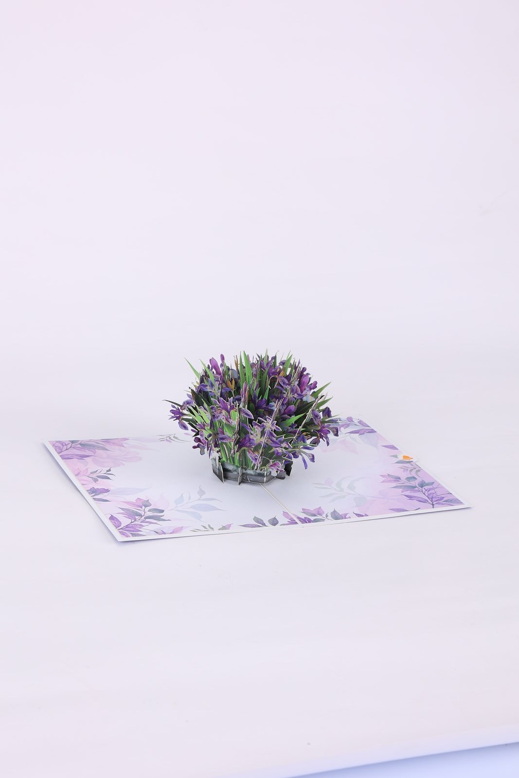 Lavender Flower Bouquet Flip Pop Up Card