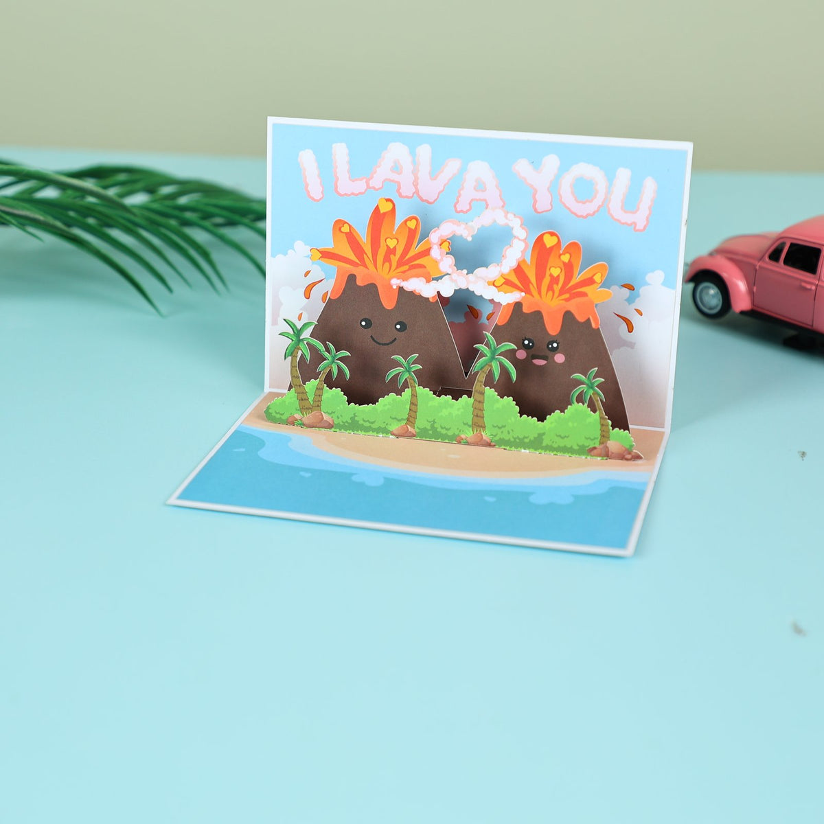 Love You Volcano 3D Pop Up Card
