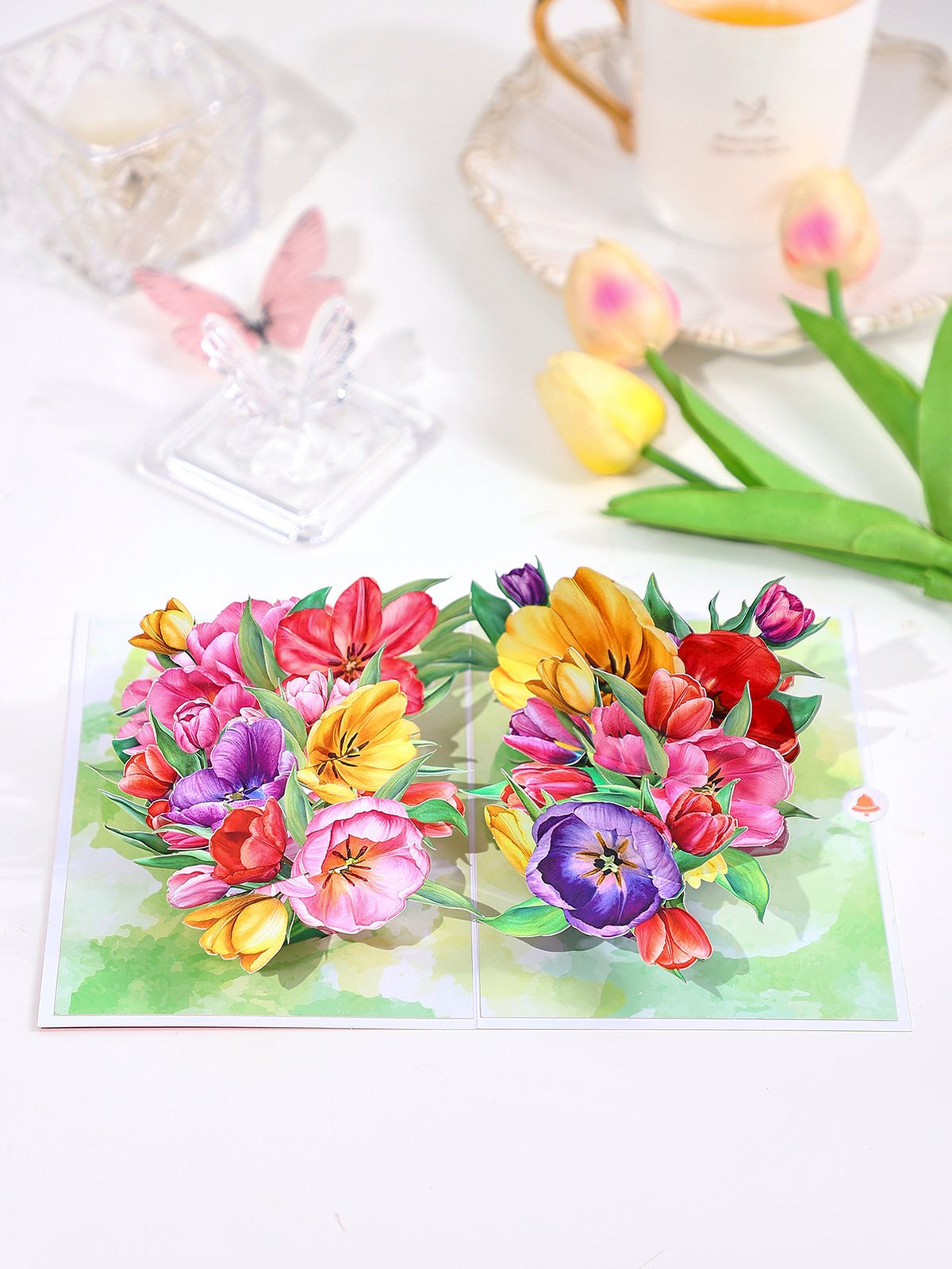 Tulip Flowering Shrubs 3D Pop Up Card