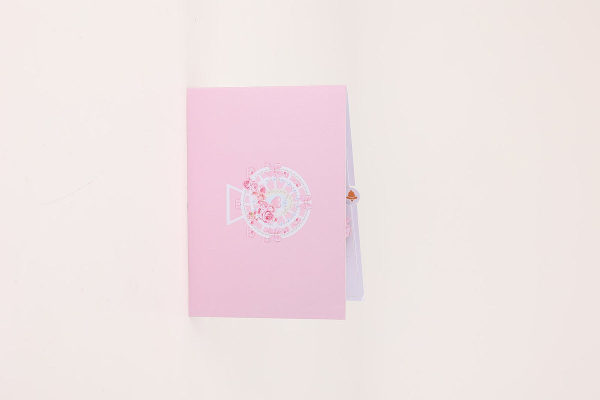 Pink Rose Ferris Wheel Pop Up Card