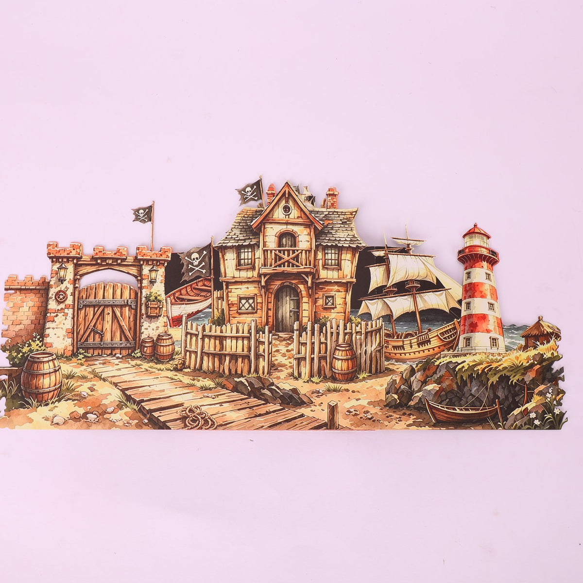 Pirate Theme Double Door Pop Up Card