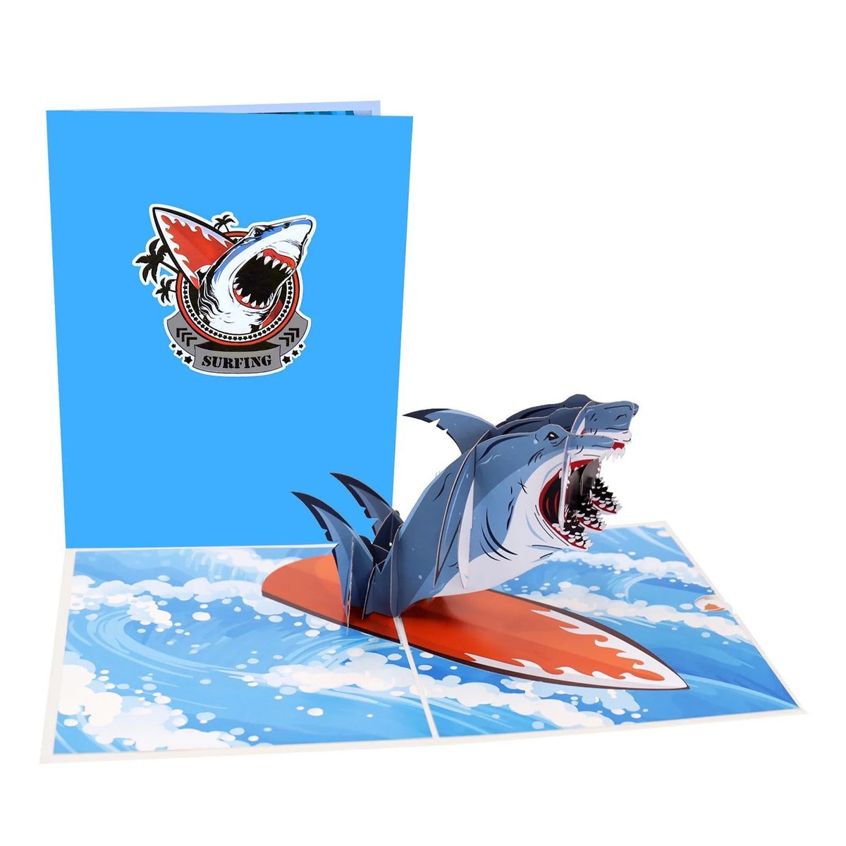 Shark Surfing 3D Pop Up Card
