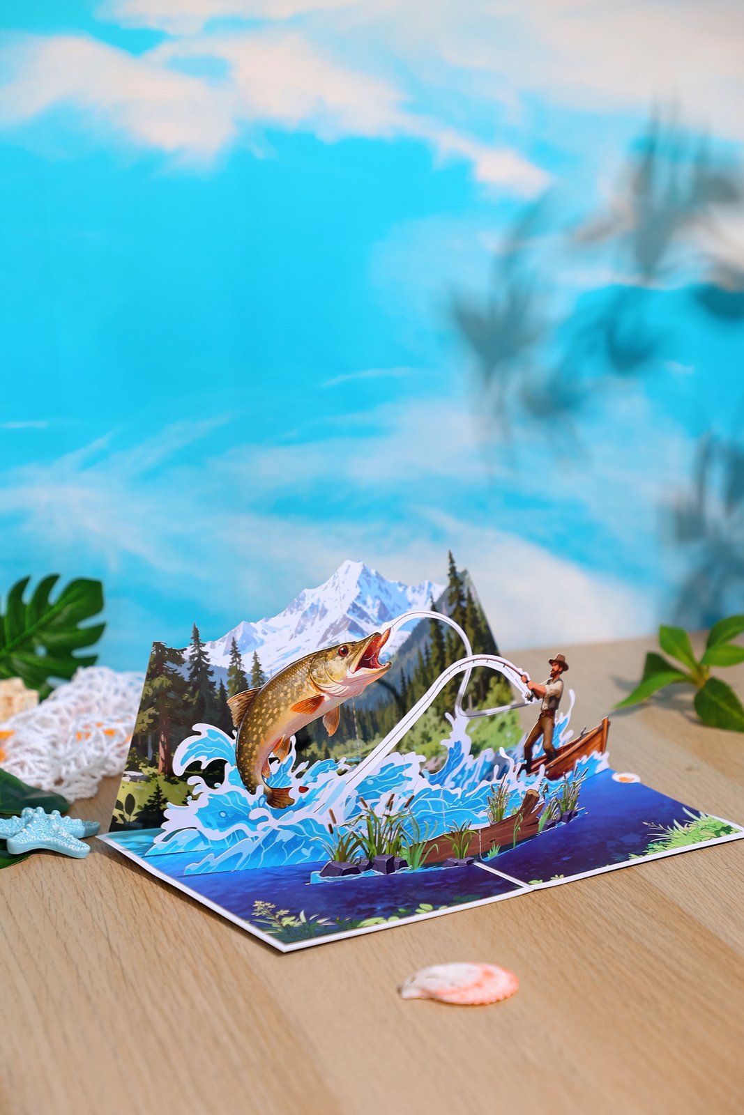 Fishing Scene Theme Greeting Card