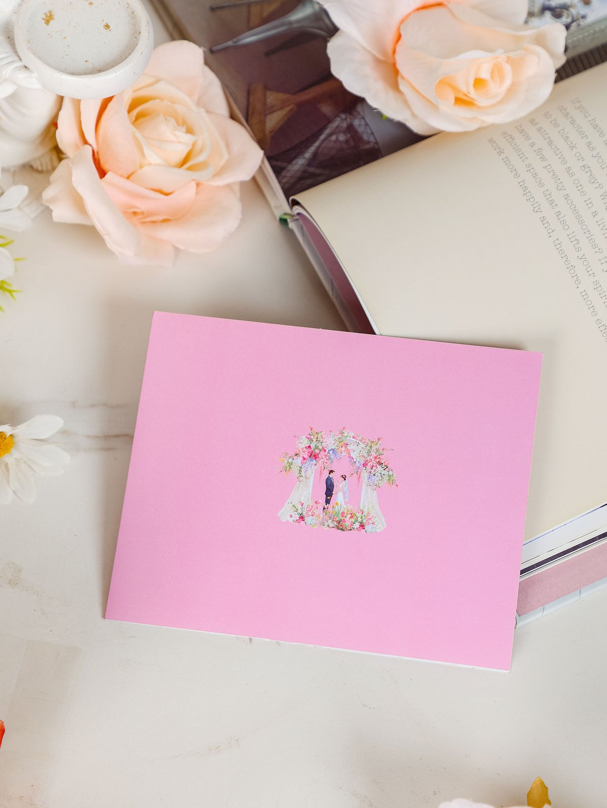 Pink Wedding Arch 3D Pop Up Card