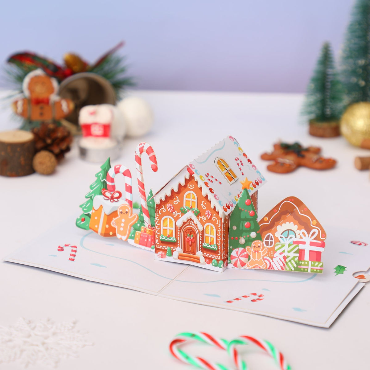Gingerbread House Christmas Flip Pop Up Card