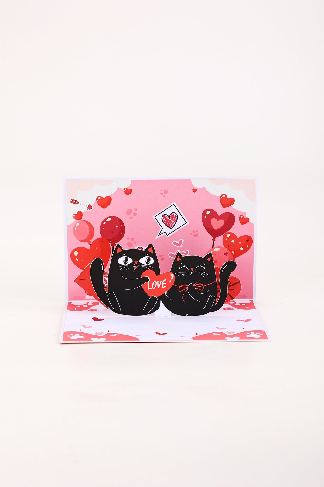 90° Cat Love Greeting Card