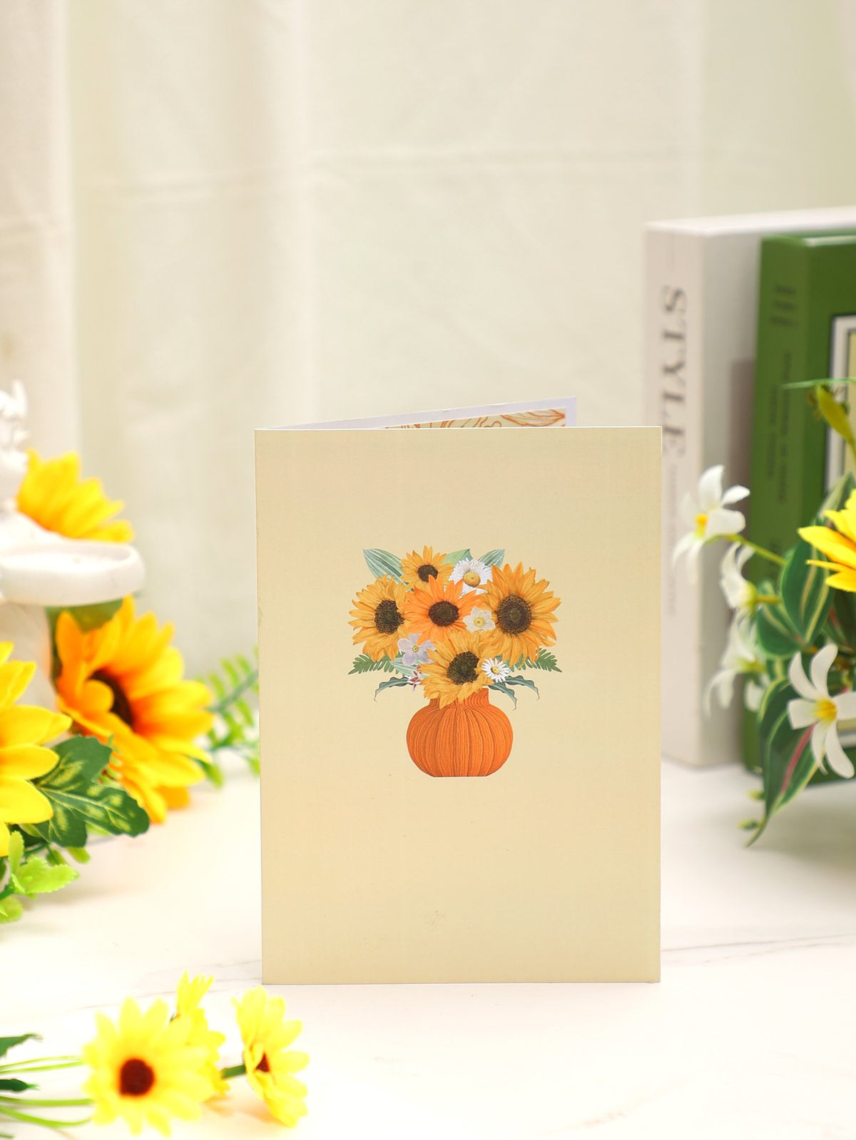 Sunflower Flower Vase 3D Pop Up Card