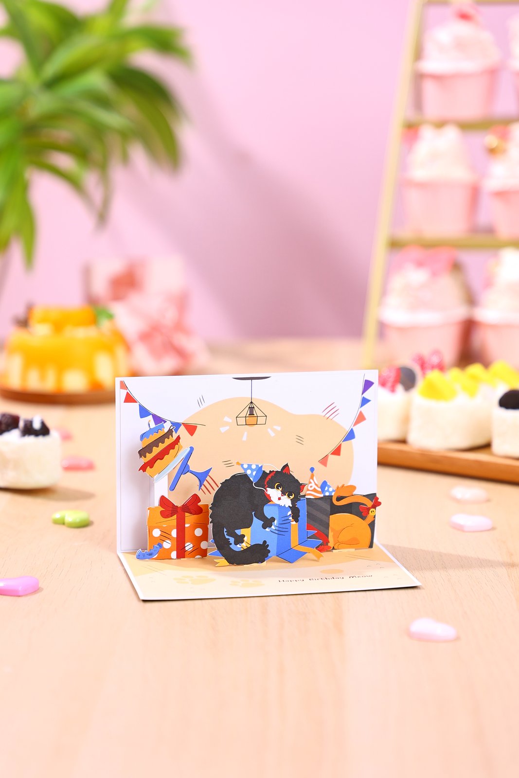 Lights Off Cat 90° 3D Pop Up Card