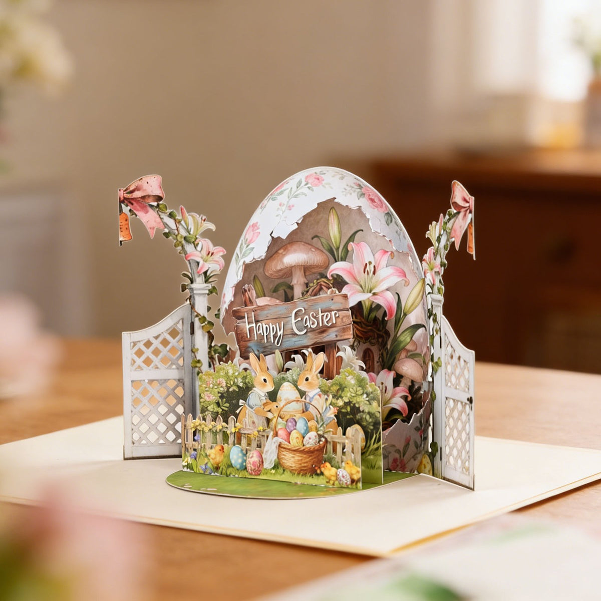 Garden White Door 3D Pop Up Card