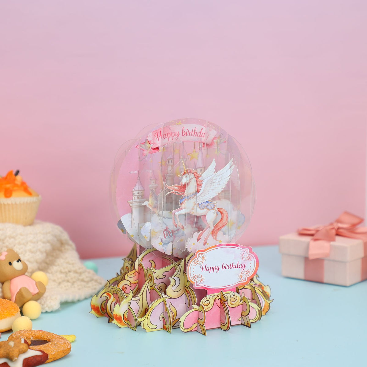 Unicorn Crystal Ball Birthday Greeting Card