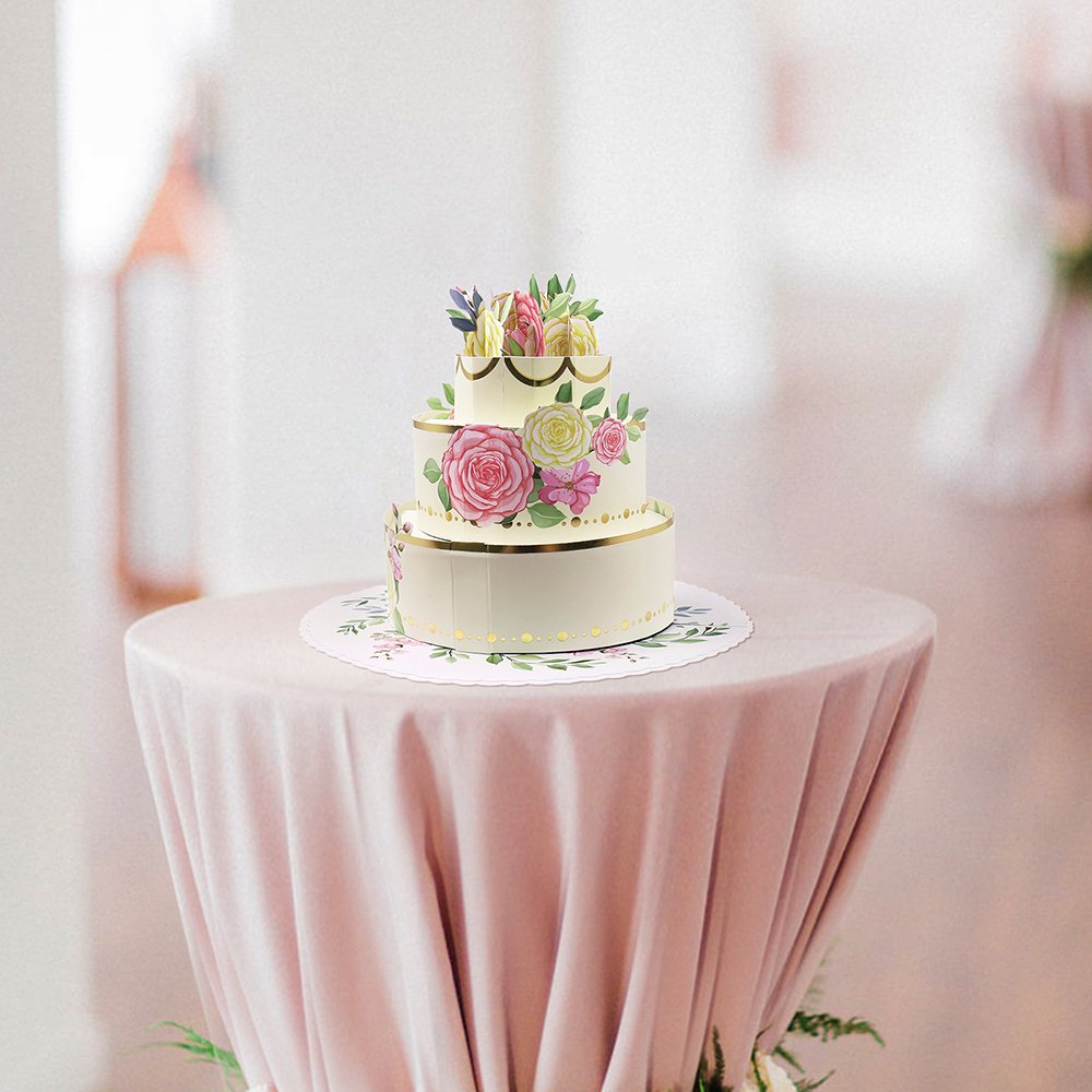 Floral Wedding Cake 3D Pop Up Card