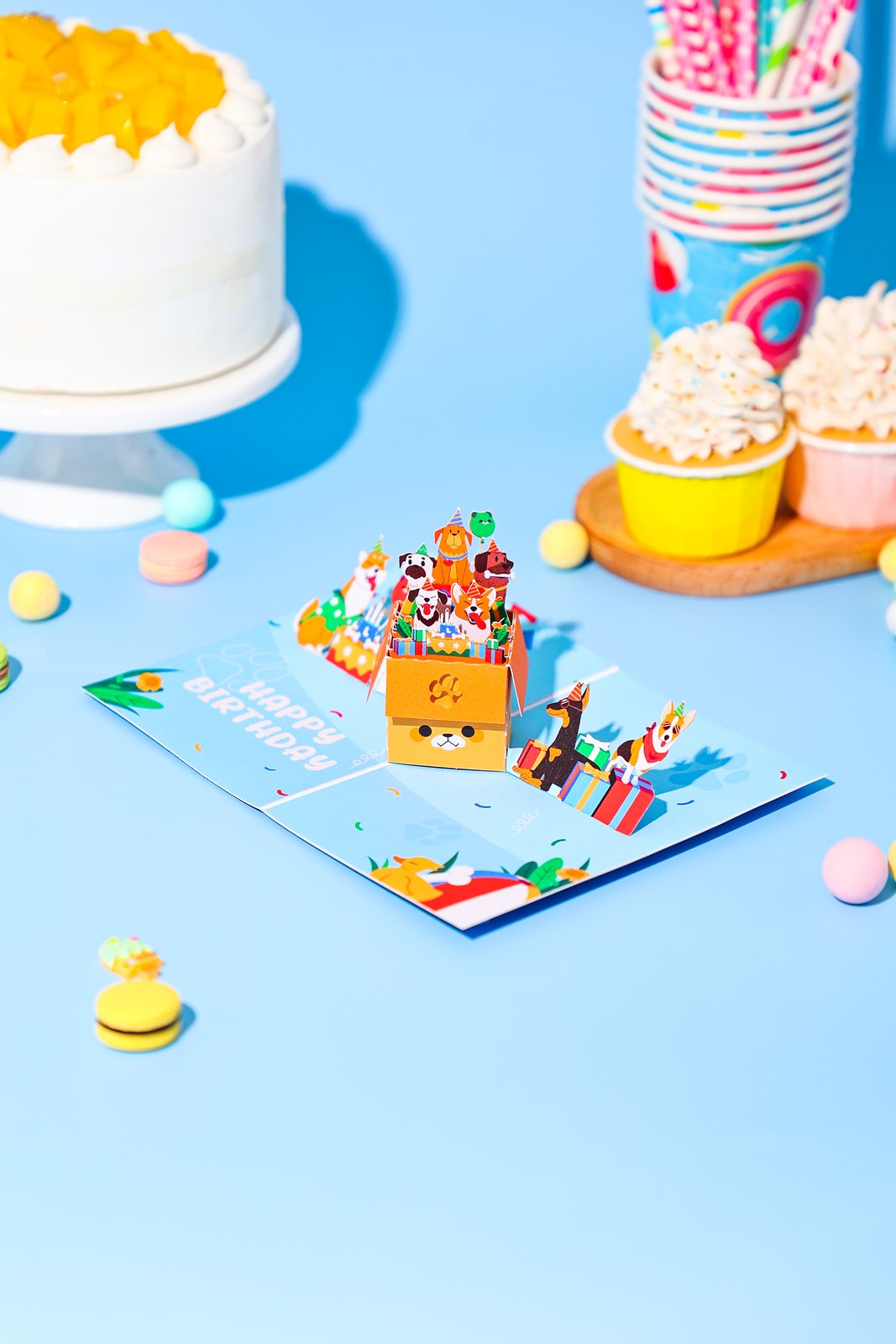 Dog Celebration Happy Birthday Greeting Card