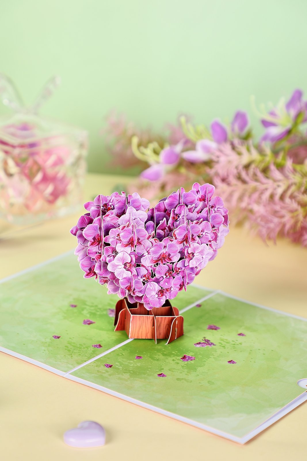 Orchid Heart Greeting Card