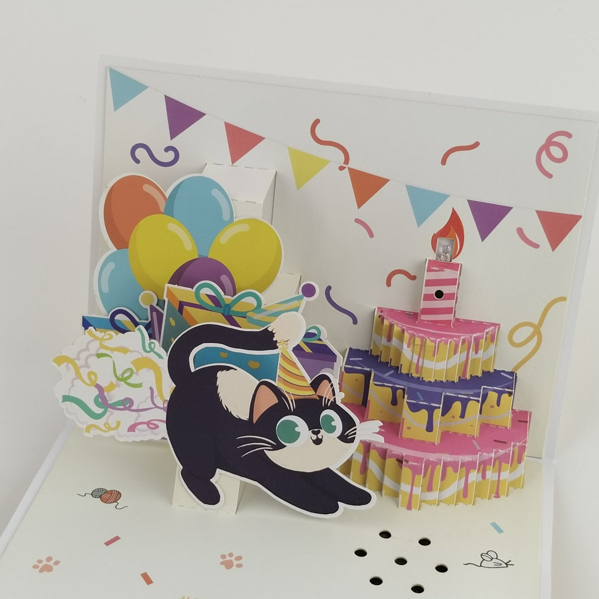 LED Lights & Music Cat Butt Birthday 3D Pop Up Card