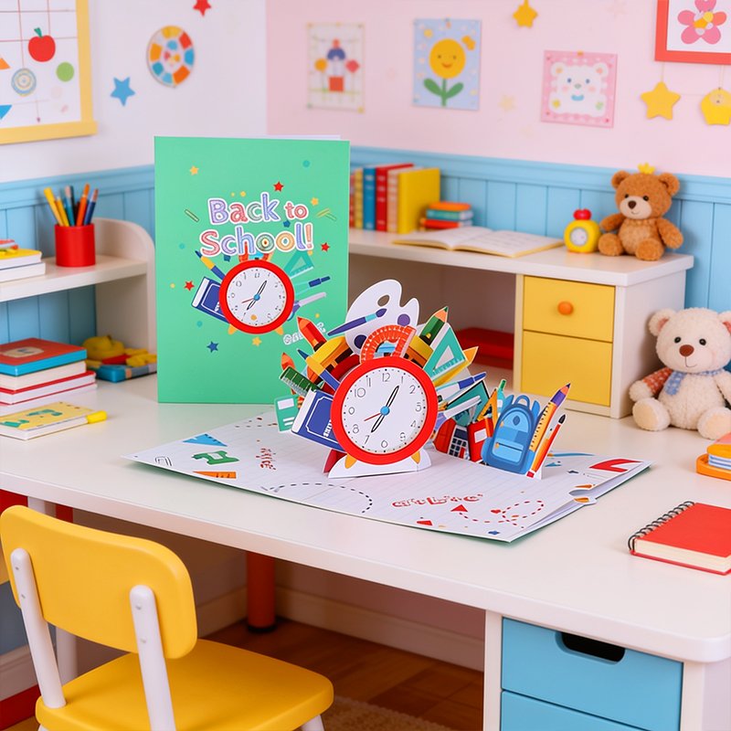 Back To School Clock Greeting Card