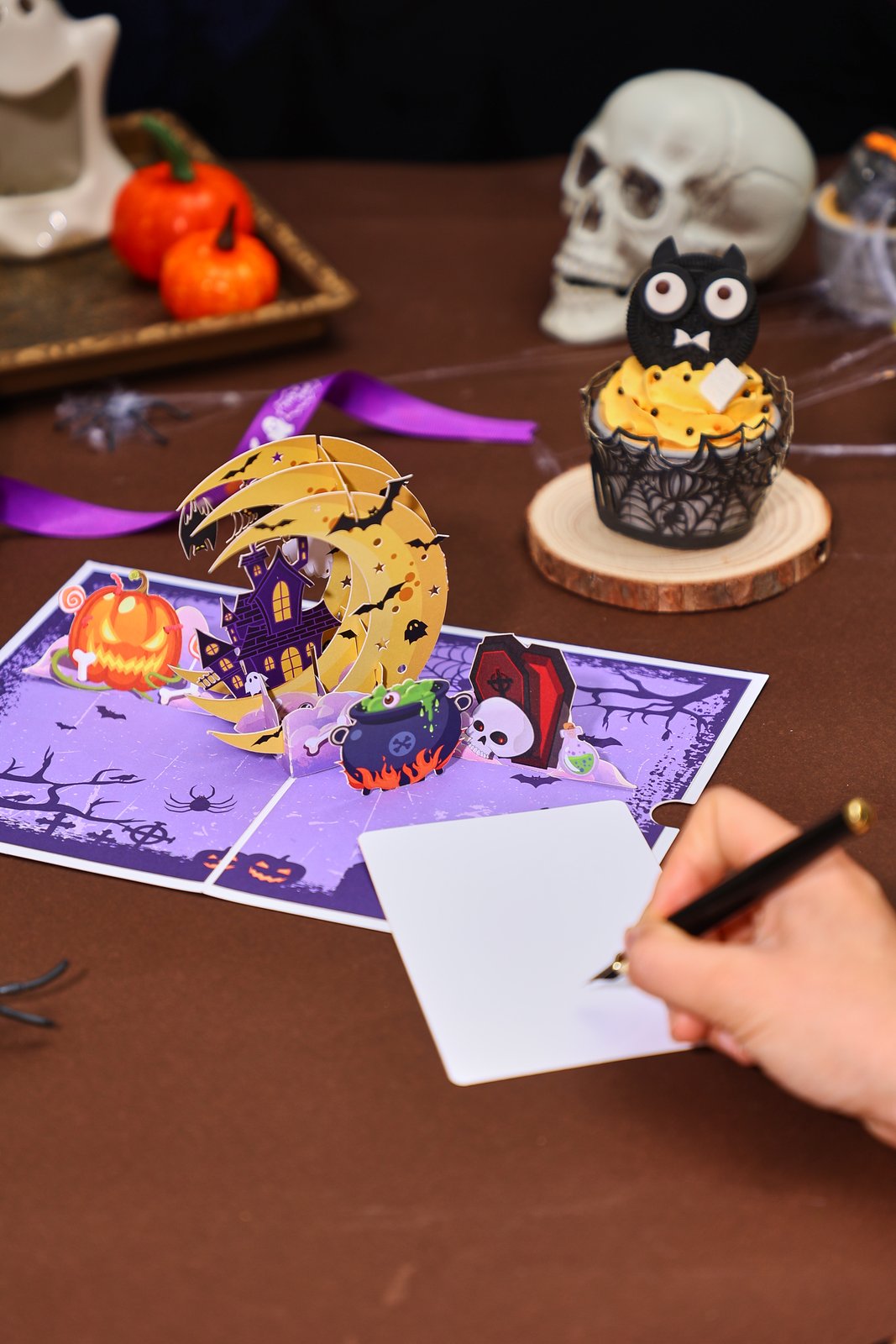 Halloween Crescent Moon Castle 3D Pop Up Card