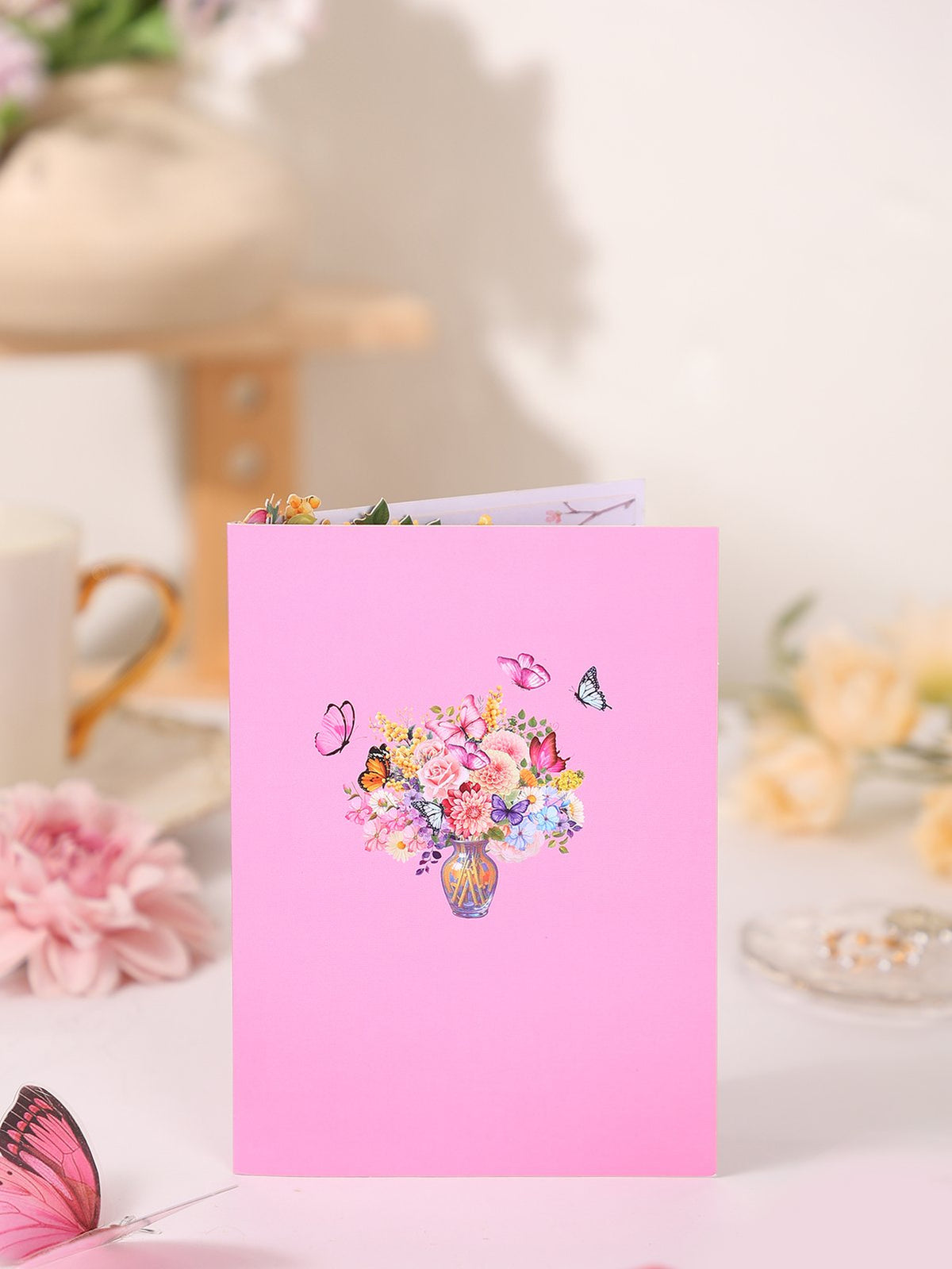 Dahlia Flower Vase 3D Pop Up Card