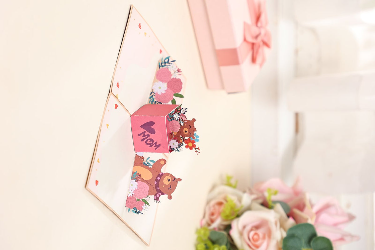 Mother's Day Mother And Child Bear Box Greeting Card