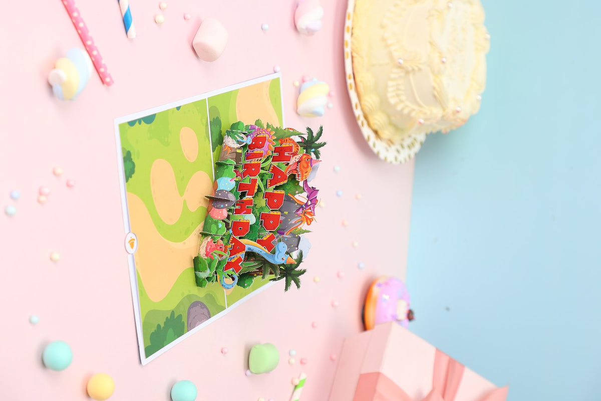Blue Birthday Flip Pop Up Card