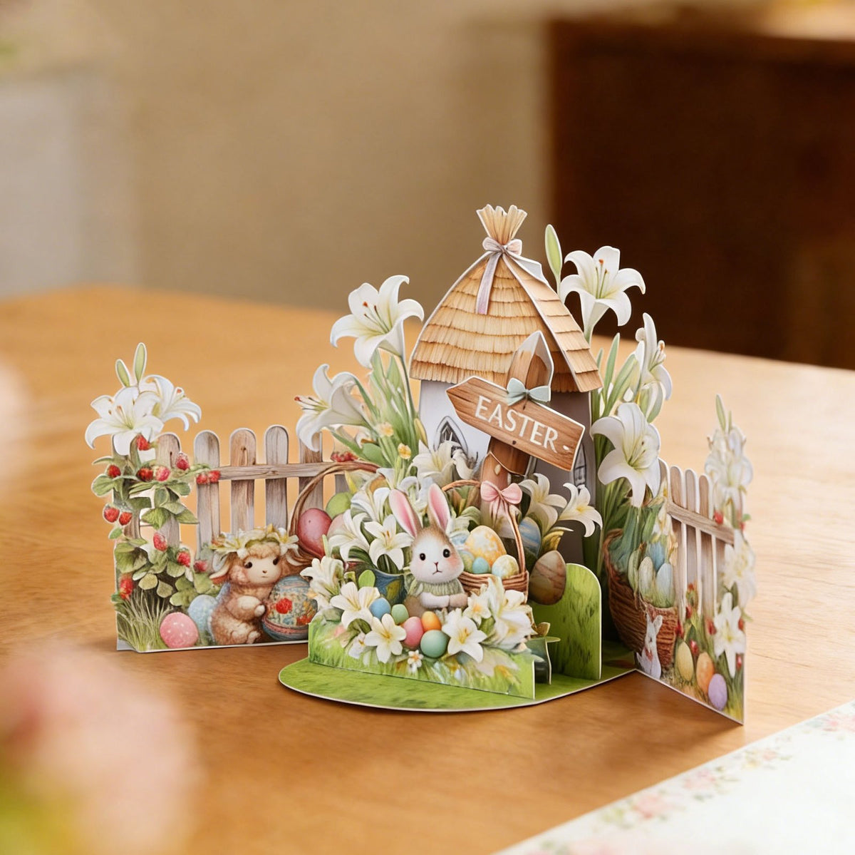 Easter Cottage Easter Egg Greeting Card