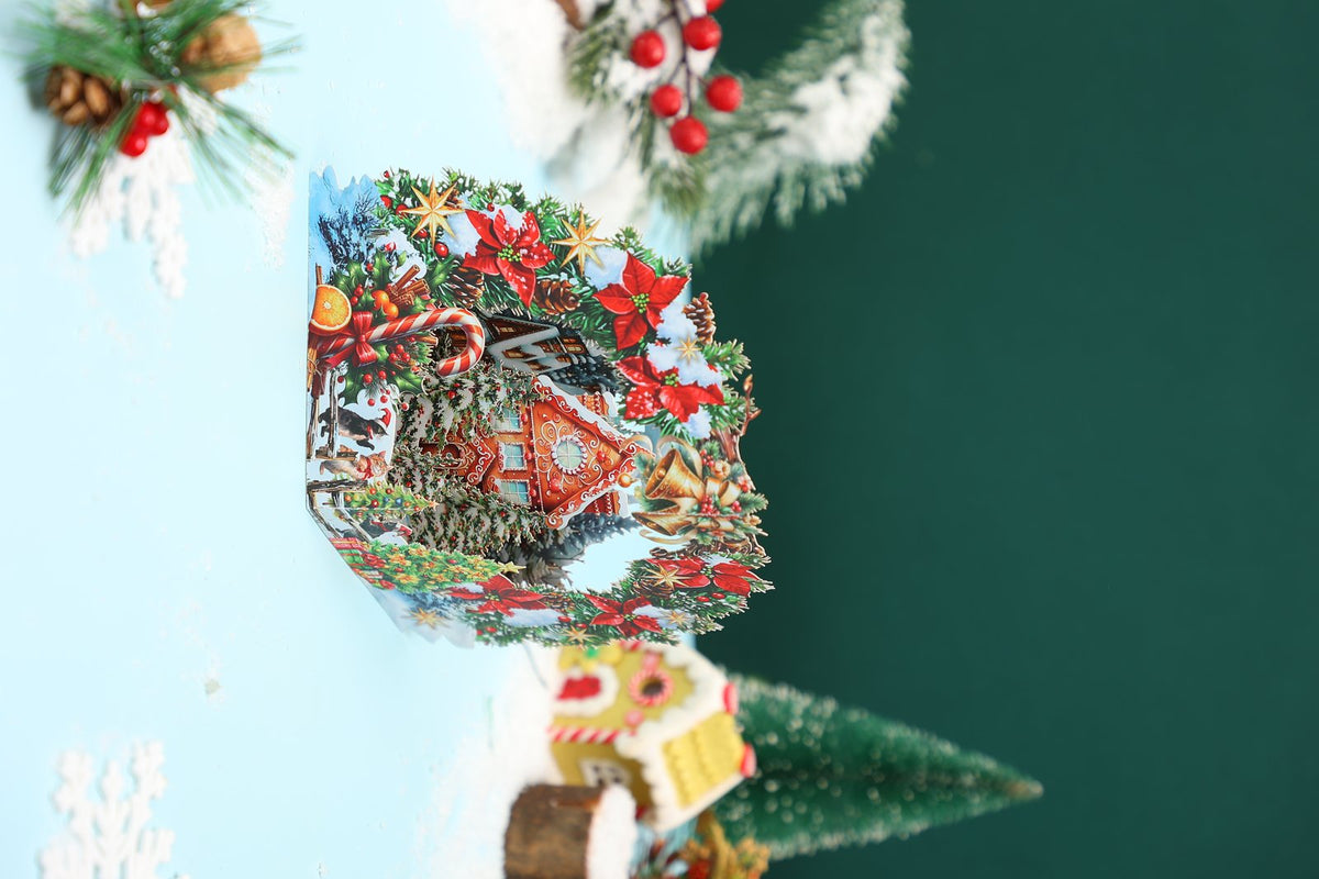 Christmas Floral Wreath Arch Card