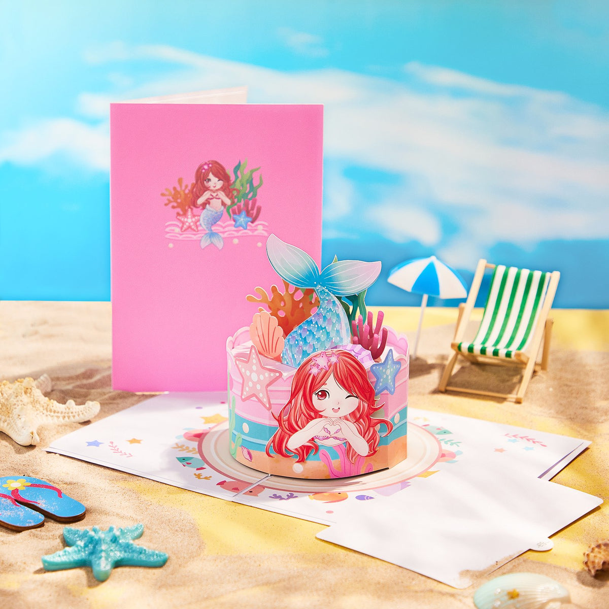 Little Mermaid Cake 3D Pop Up Card