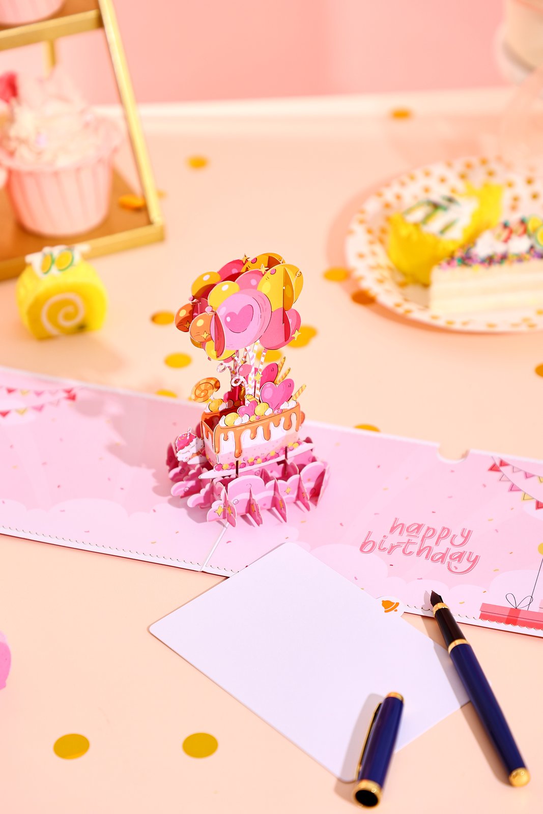 Pink Cake Birthday 3D Pop Up Card