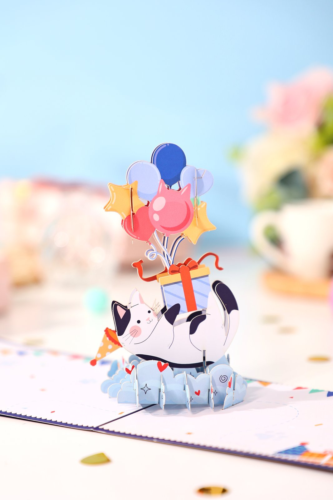 Cat Birthday Gift 3D Pop Up Card