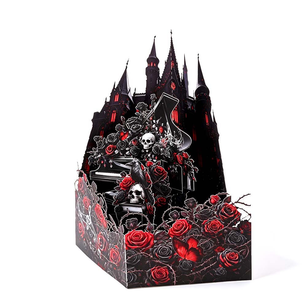 Halloween Rose Piano 3D Pop Up Card