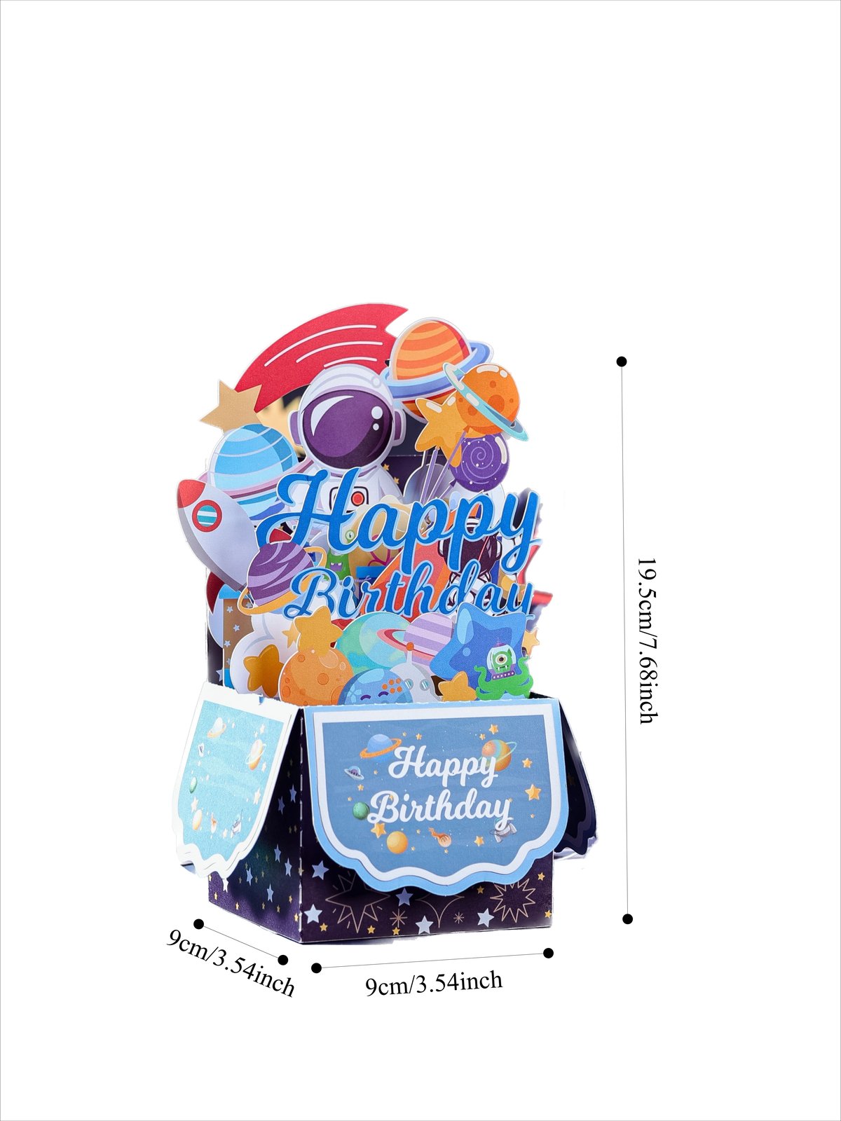 Astronaut Flower Box Birthday Greeting Card