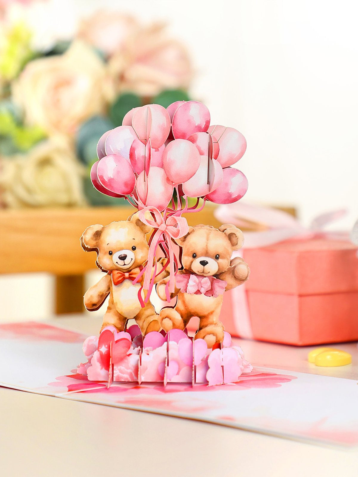 Couple Bear Balloon Greeting Card