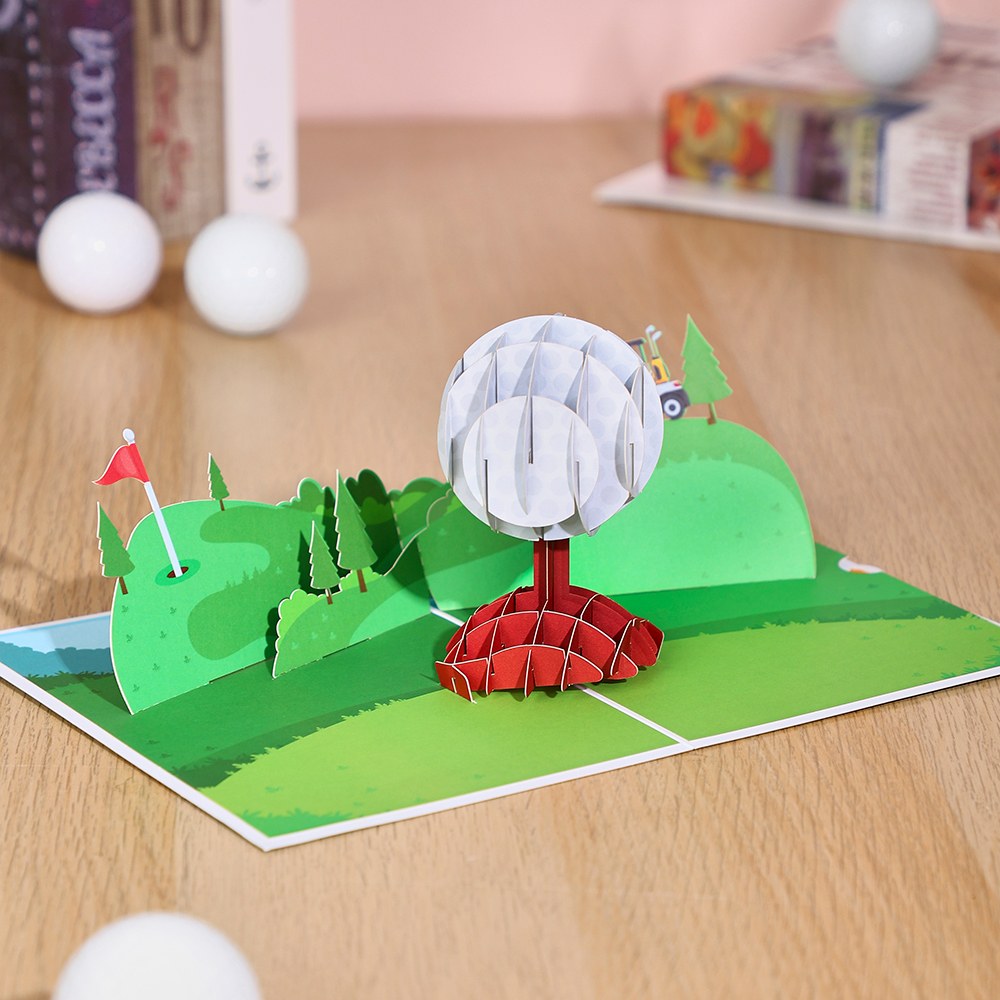 Golf Course 3D Pop Up Greeting Card